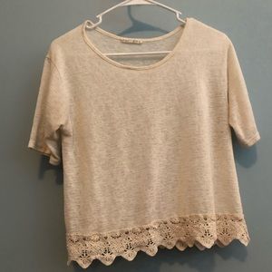 Cream lace shirt